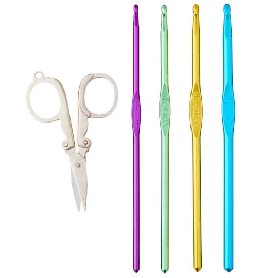 Aluminum Crochet Hook Set with Scissors by Loops & Threads® Crochet